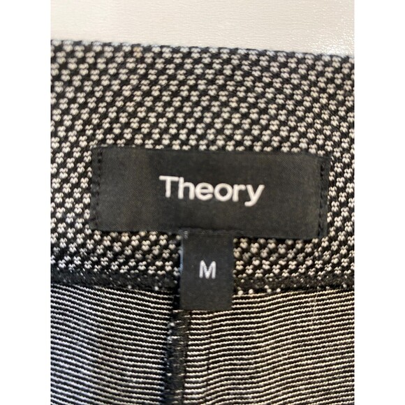 Theory Black and White Cropped Pull On Pant Ankle Crop Size M Women's - Picture 3 of 9